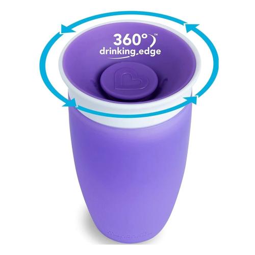 Munchkin Sippy Cup Miracle 360° 12m+ Παιδικό Ποτηράκι 296ml - Μωβ